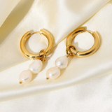 Double Trouble Freshwater Pearl Hoops